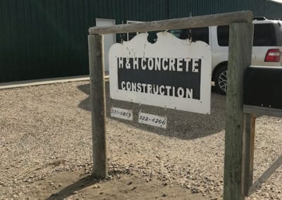 H & H Concrete Construction signage